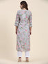Urmi in Fizaa Chikankari Long Kurta in Muslin Cotton for Women- Grey Print